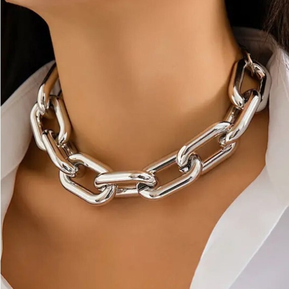 Chunky Silver Chain Necklace